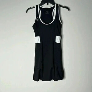 DUC Black White Womens Dominate 40+ UV Protective Tennis Dress Size XS